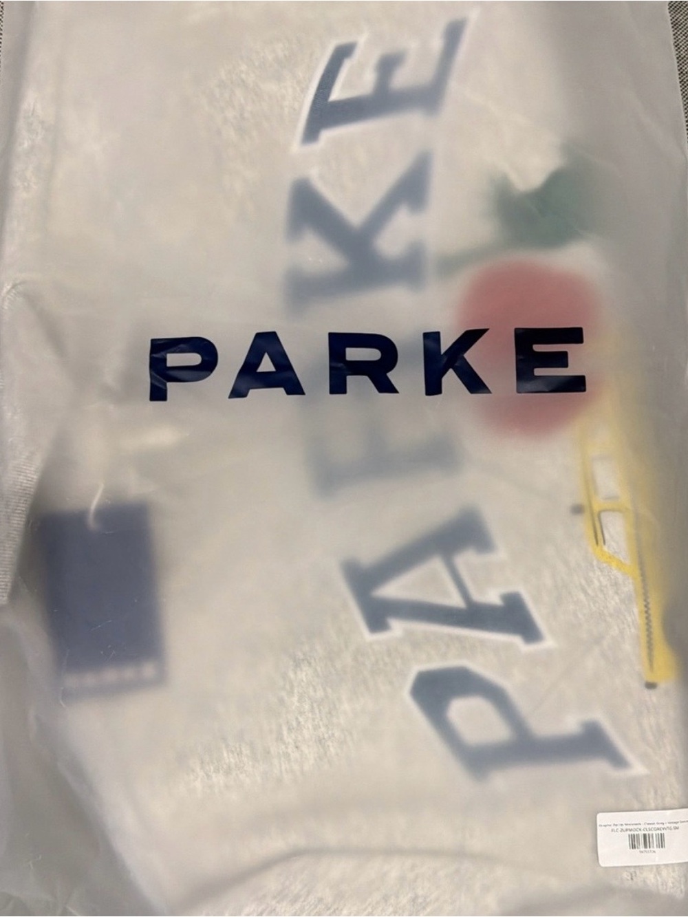 Parke Light Gray Zip-Up Graphic Sweater with tote (on pic 3 not pic 1) - Picture 2 of 4